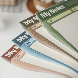 <span class=keywords><strong>Bloc</strong></span>-notes minimaliste à grille lignée, 4 couleurs neutres vintage, avec bordure, pour inscriptions de titre et date, idéal pour le bureau et les étudiants - Product Image 4