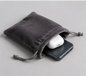 Velvet Drawstring Gift <b>Bag</b> for USB Earbuds Charger <b>Cable</b> and Small Electronic Accessories - Product Image 3