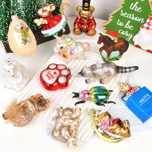 Vente en gros d'ornements de Noël en verre faits à la main de haute qualité, design original, forme et taille personnalisées, impression couleur intégrale - Product Image 1