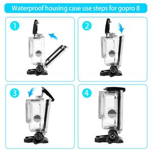 Accessoires pour caméra d'action <span class=keywords><strong>Gopro</strong></span>, <span class=keywords><strong>Hero</strong></span> <span class=keywords><strong>8</strong></span>, Kit noir avec boîtier de protection étanche, Kit de <span class=keywords><strong>filtre</strong></span> de plongée, 10 pièces - Product Image 4