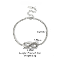 Bracelet en acier inoxydable YF6234, bijoux polyvalents pour couple, plaqué or 18 carats, amour éternel, forme de 8, hypoallergénique