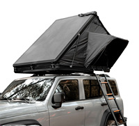 Tienda de Techo para Coche Ligera Eléctrica con Energía Solar Carcasa Rígida de Aluminio Claraboya para 3-5 Personas con Accesorio de Escalera