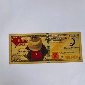 Tarjeta de anime de polímero con diseño personalizado gratuito, personaje de Los Villanos, billete con baño de oro. - Product Image 4