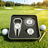 Coffret Cadeau Personnalisé de Golf – Marqueur de Balle et Outil de Réparation de Divots sur Mesure – Jeton de Poker Sportif en Gros