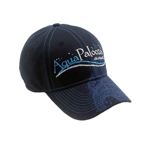 Custom Navy Blue <strong>Waves</strong> Printed 6-Panel Cotton Baseball <strong>Cap</strong> with Embroidery - Classic Logo Adjustable - Product Image 3