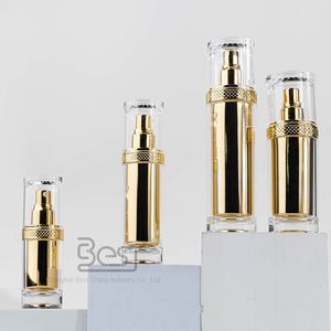 Cơ Thể Lotion Chai Mỹ Phẩm Container Sang Trọng <span class=keywords><strong>Acrylic</strong></span> Chăm Sóc Da Bao Bì Chai Và <span class=keywords><strong>Jar</strong></span> Vàng Chăm Sóc Da Bao Bì Tùy Chỉnh Vật Nuôi - Product Image 3