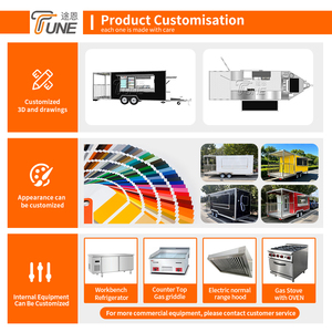 TUNE Large Square Food <strong>Truck</strong> with Porch Electric <strong>Ice</strong> <strong>Cream</strong> Concession Trailer Mobile Kitchen Wholesale Factory Price Vendor - Product Image 2