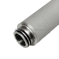 Cartouche filtrante cylindrique en poudre de titane frittée, résistante aux hautes températures, 0,2 micron, pour traitement de l'eau, ODM/OEM