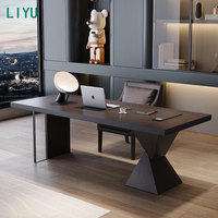 Bureau d'ordinateur moderne convertible de luxe Liyu pour le bureau à domicile, en forme de L, couleur bois, haute technologie