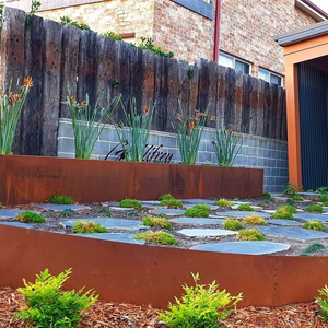 Bordure de jardin en acier Corten, bordure de pelouse en acier pour l'aménagement paysager domestique - Product Image 3