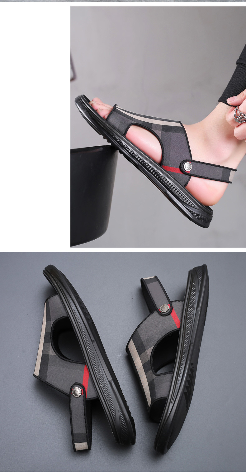 Fashion Men Leather Sandals Shoes High Quality Breathable Beach Sandals Slippers
