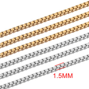 Bijoux fantaisie en acier inoxydable plaqué or 18 carats, vente en gros, chaîne à maillons carrés, rouleau de chaîne <span class=keywords><strong>pour</strong></span> collier et bracelet - Product Image 2