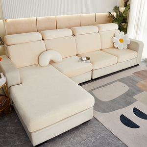 Housse de coussin de canapé en tissu extensible gris pour canapé sectionnel avec fond élastique, personnalisable, luxueuse, moderne, lavable - Product Image 6