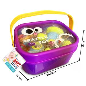 Venta al por mayor de sonajeros de bebé con caja de plástico 10 piezas lindo Mini juguete juego de mano al por mayor sonajeros de bebé otros juguetes de bebé - Product Image 3