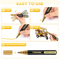 Stylo marqueur métallique permanent en métal de ruban d'or pour l'écriture métallique sur le papier