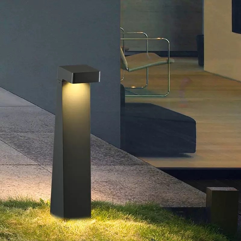 Aluminum & Glass 15W Bollard Light Warm White LED IP65 Waterproof 120 Beam Angle Garden Landscape Light 220V AC