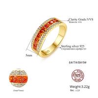 CZCITY Cincin Batu Permata 925 Perak Murni Elegan, Cincin Batu Permata Timbul Pemotong Garnet Tatahan AAA Zirkon, Cincin Desain Perhiasan Wanita