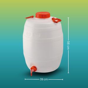 Barril de Plástico de 50 Litros con Grifo y Asa, Contenedor para Almacenamiento de Alimentos, Altura 56 cm, Diámetro 39 cm - Product Image 2