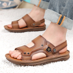 Sandalias de Cuero para Hombre, Verano 2025, Transpirables, de Cuero Genuino, con Suela de Goma, Ideales para la Playa y Conducir - Product Image 3