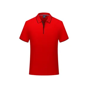 Polo rouge tricoté à manches courtes pour hommes, vêtements de haute qualité, été 2020