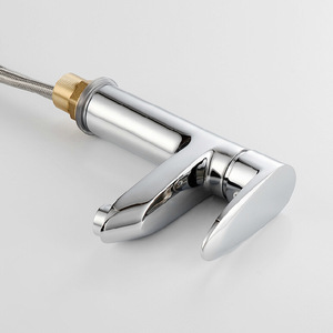 Grifo monomando para lavabo, cromado, de un solo orificio, montado en el encimera, con válvula de cerámica - Product Image 4