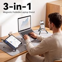 Support de téléphone portable magnétique 3 en 1, support pliable pour ordinateur portable, réglable en hauteur sur 8 niveaux, pour bureau