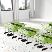 Mobilier scolaire Bureau et chaise d'étudiant en bois Bureau de salle de réunion Tables et chaises d'école à double siège