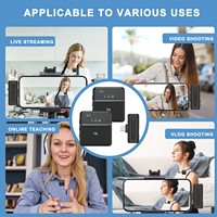 Clip auf 2MIC Professional Podcast SX8 Laval ier Drahtloses Mikrofon Broadcast Video Live-Sprache Teach Noise Reduction Microphone