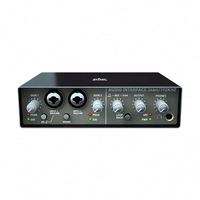 AOSHEN Pro Portable Metal+ABS USB 2-Channel External Recording Studio Sound Card Mendukung Mikrofon 48V Stereo Audio Mixer
