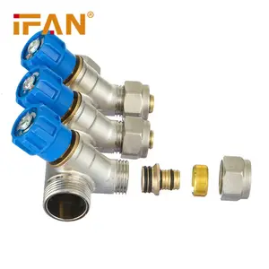 IFAN 2-6 Ways Underfloor Heating Manifold Ways Brass Manifold With Flow Meter For Floor Heating