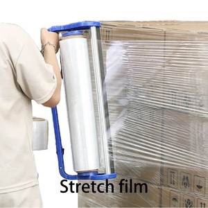 <span class=keywords><strong>Film</strong></span> d'emballage en plastique PE pour déménagement, 30 cm <span class=keywords><strong>x</strong></span> 300 m, <span class=keywords><strong>film</strong></span> <span class=keywords><strong>étirable</strong></span> transparent pour palettes, utilisation manuelle - Product Image 4
