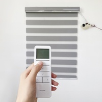 Persianas Inteligentes Zebra Motorizadas de Doble Capa con Control Remoto Wifi para Ventanas de Oficina, Día y Noche