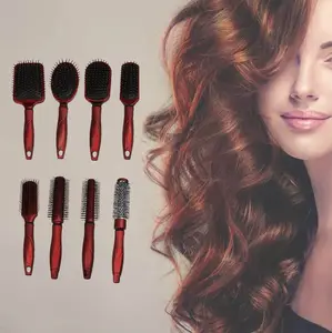 8 buah sikat rambut perjalanan Salon rumah Set Hadiah Set sikat rambut pijat antikusut untuk menciptakan rambut sempurna untuk semua jenis rambut
