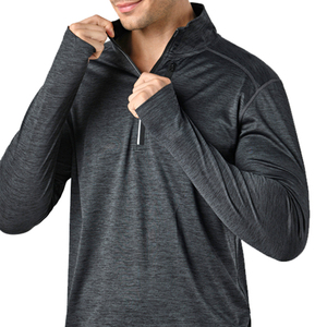 Camisa de manga larga táctica personalizada para <span class=keywords><strong>hombre</strong></span>, camisa con cremallera y cuello de Golf, de secado rápido, 1/4 - Product Image 3