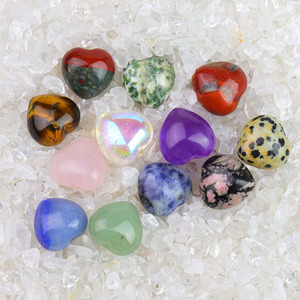 Pietre Naturali a Forma di Cuore da 15mm, Quarzo Rosa, Ametista, Diaspro, Cristalli Curativi Lisci e Sfusi - Product Image 6