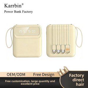 Nouvelle arrivée T16 Mini Power Bank en plastique K19 avec câble intégré Type-C 20 000 <span class=keywords><strong>mAh</strong></span> Charge rapide Affichage numérique Vente en gros Cadeau personnalisé - Product Image 4