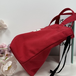 Bolsa Casual de Lona Pesada para Meninas, Bolsa Vermelha para Presentes, Portátil - Product Image 5