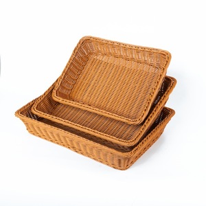 A1744 mây hình chữ nhật Bánh mì lưu trữ Giỏ nhựa dệt nhà bếp sử dụng thực phẩm lưu trữ giỏ - Product Image 4