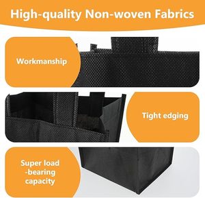 Wholesale Custom logo 4-bottle Wine <b>Tote</b> <b>Bag</b> Reusable Non-woven Wine Bottle <b>Tote</b> <b>Bag</b> Suitable for Camping and Picnicking - Product Image 2