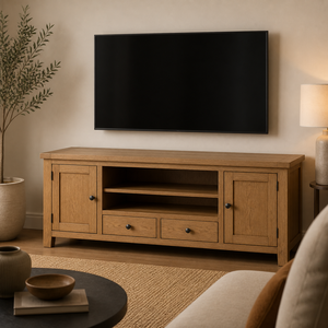 Vietnam Luxury Solid Wood TV Stand Modern Minimalist Living Room <b>Cabinet</b> <b>Rustic</b> Oak Entertainment Center Media Console - Product Image 2