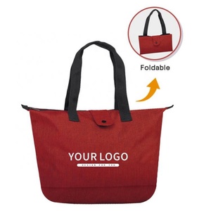 Sacs de courses pliables réutilisables en polyester pour la vente en gros, sacs de courses portables pliables - Product Image 4