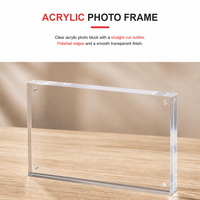 Cadre photo carré en acrylique transparent personnalisé pour la décoration de bureau, de maison ou de salon moderne, vente en gros OEM ODM