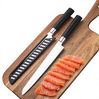 Couteau de chef pour sashimi et saumon, lame en acier 3Cr de 21,5 cm, manche en PP, angle de coupe de 60°, vente en gros