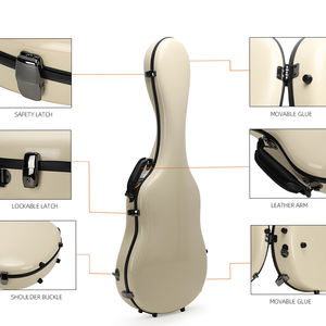 SUN 02-C3 Usine <span class=keywords><strong>de</strong></span> gros Étui pour <span class=keywords><strong>guitare</strong></span> <span class=keywords><strong>classique</strong></span> en <span class=keywords><strong>fibre</strong></span> <span class=keywords><strong>de</strong></span> <span class=keywords><strong>verre</strong></span> Étui pour instruments <span class=keywords><strong>de</strong></span> musique <span class=keywords><strong>de</strong></span> haute qualité Étui pour <span class=keywords><strong>guitare</strong></span> crème - Product Image 2