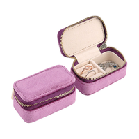 Femme Fille velours Petit Organisateur Simple Portable Bijoux Voyage Cas Emballage Cadeau Boîtes Voyage Bijoux Pochette