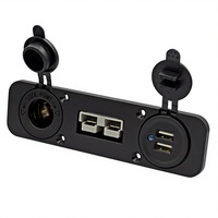 Andufuse 108W Dual PD 45W QC3.0 2 Port USB C 12-24V Soket Pengisi Daya Mobil Tahan Air dengan Voltmeter pada Saklar Kapal RV Truk