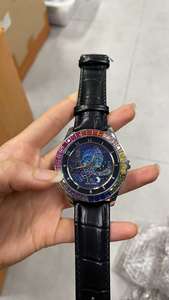 Montre automatique pour homme avec <span class=keywords><strong>cadran</strong></span> diamanté ciel étoilé, lumineuse, étanche, bracelet en cuir de vache - Product Image 2