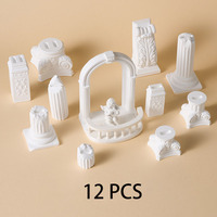 Accessoires de présentation de bijoux en plâtre blanc - Colonnes et arches grecques, porte-bagues pour la photographie et la vitrine de vente au détail