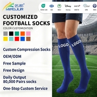 Chaussettes de sport pour hommes et jeunes, antidérapantes, déodorantes, pour football, multisports, athlétiques, à compression, pour baseball, absorbant la transpiration