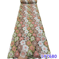 NI.AI Promotion Exceptionnelle : Magnifiques Tissus en Dentelle Guipure Dorée Scintillante avec Broderies Florales pour Robes de Soirée – Tissus Guipure Uniques